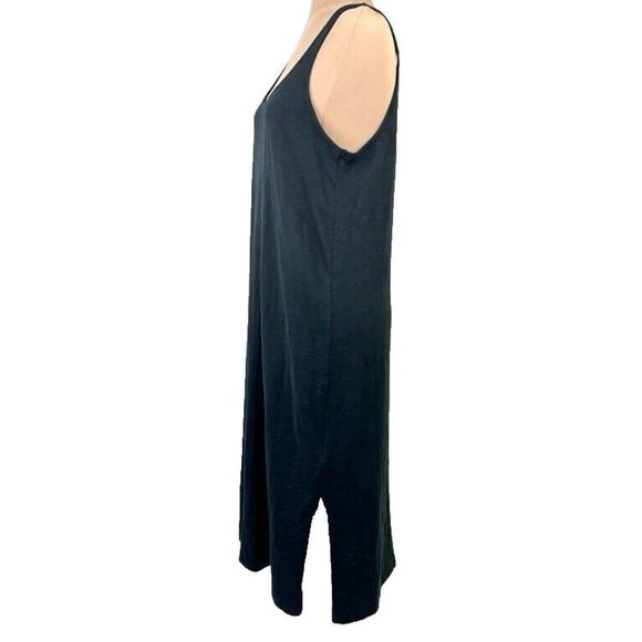 GAP Midi Tank Dress Size PM Black Scoop Neck Sundress Cotton Beachy NWOT - Picture 3 of 11